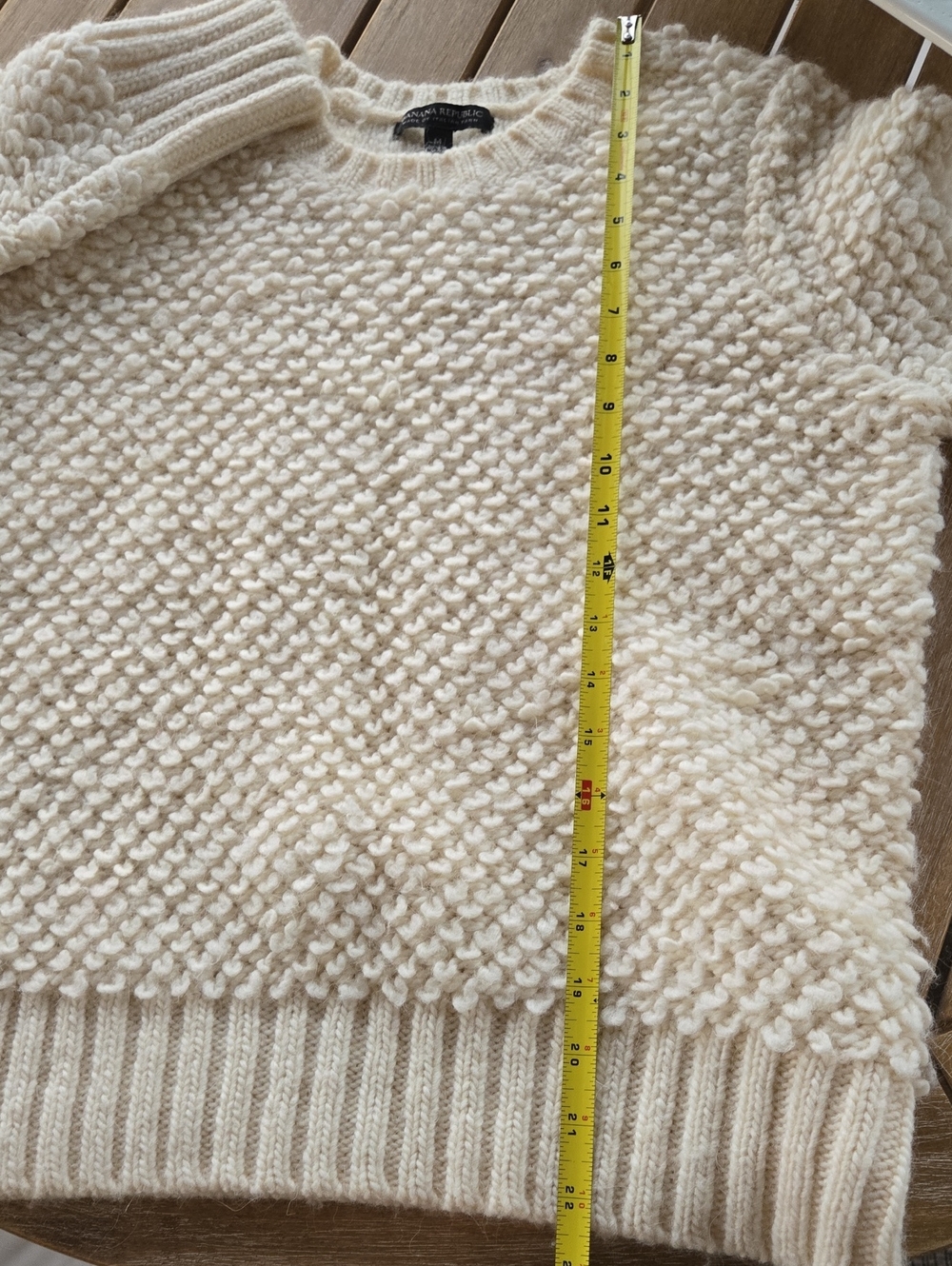 Banana Republic Made of Italian Yarn Wool Alpaca Crewneck Textured Knit Sweater - Picture 4 of 12